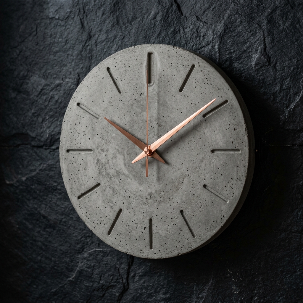 Concrete Wall Clock with Copper Hands — Concreet