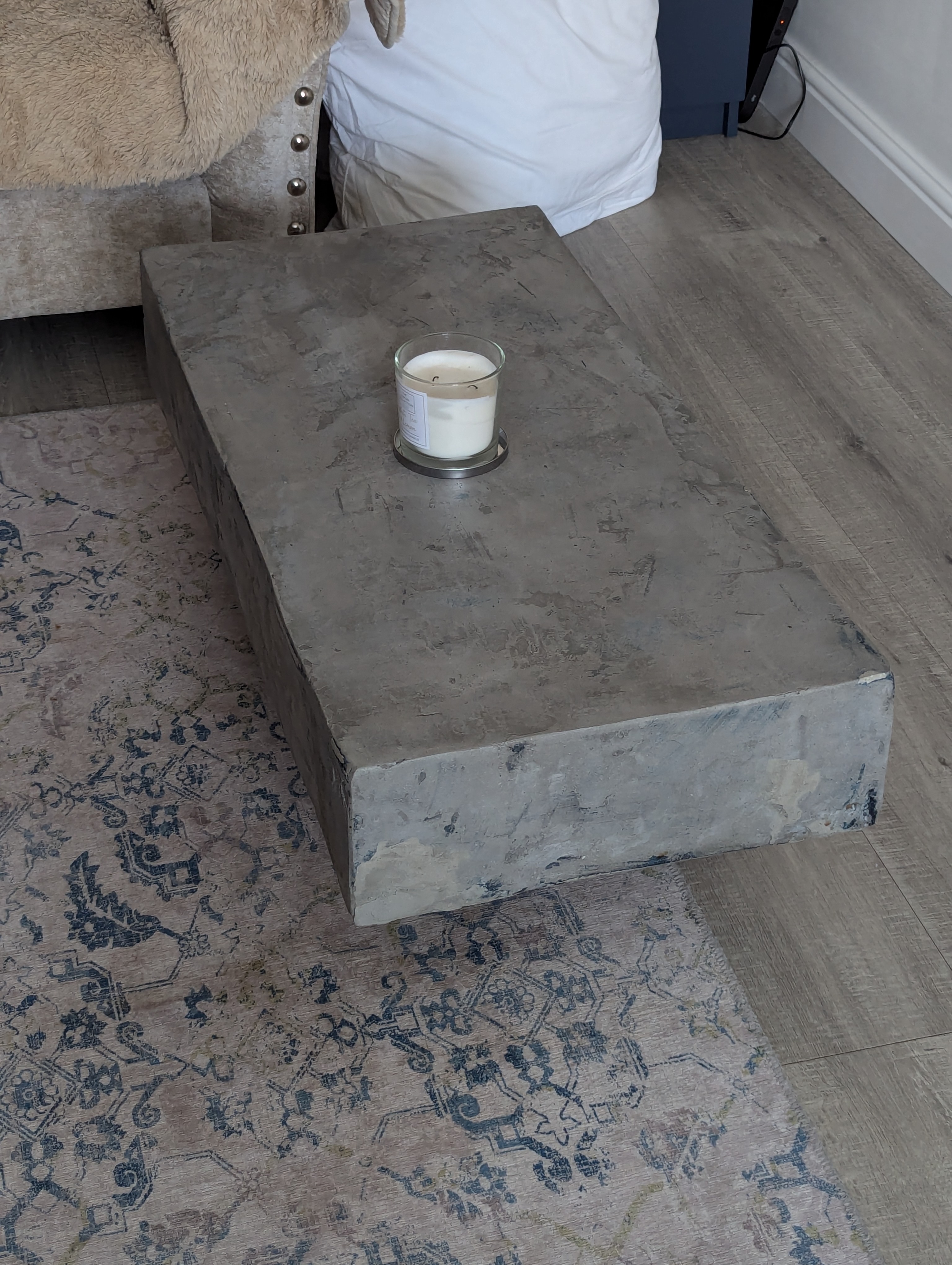 Rectangular Concrete Coffee Table styled in luxury home — Concreet UK