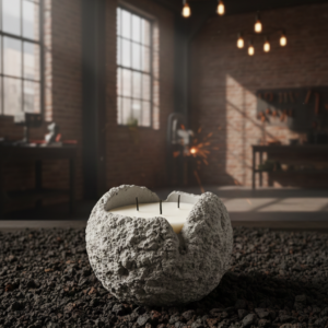 Small Volcanic Concrete Candle