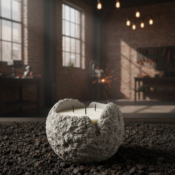 Small Volcanic Concrete Candle