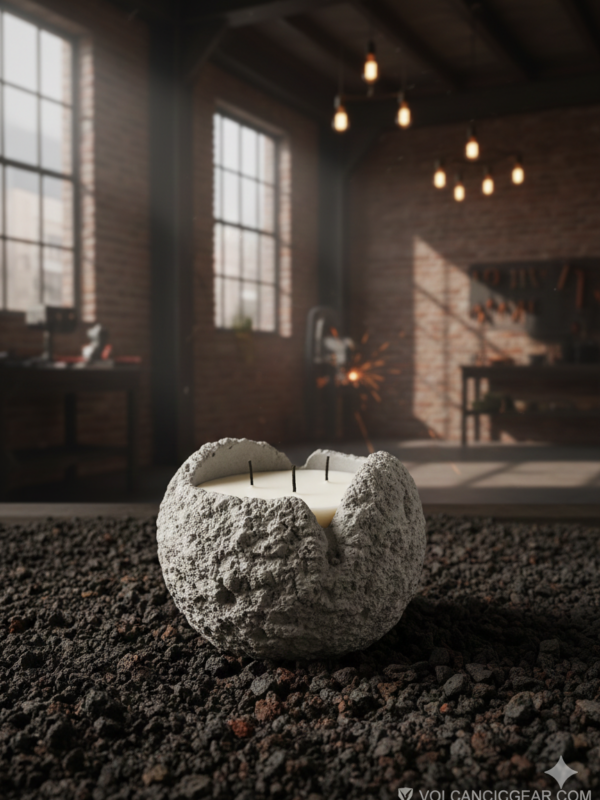 Small Volcanic Concrete Candle